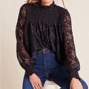 Cable & Gauge Black Lace Blouse